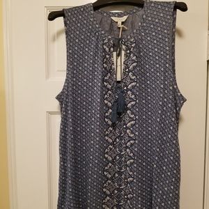 5/$20 Lucky Brand NWT Blue &White Pattern Sleeveless Top